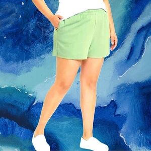 Ava & Viv Women’s plus-size Sage Green High-Waist Fleece Shorts❤️❤️2X/3X